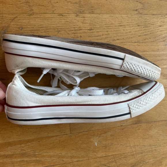 Converse White Low-top All Star Canvas Sneakers - Picture 7 of 9
